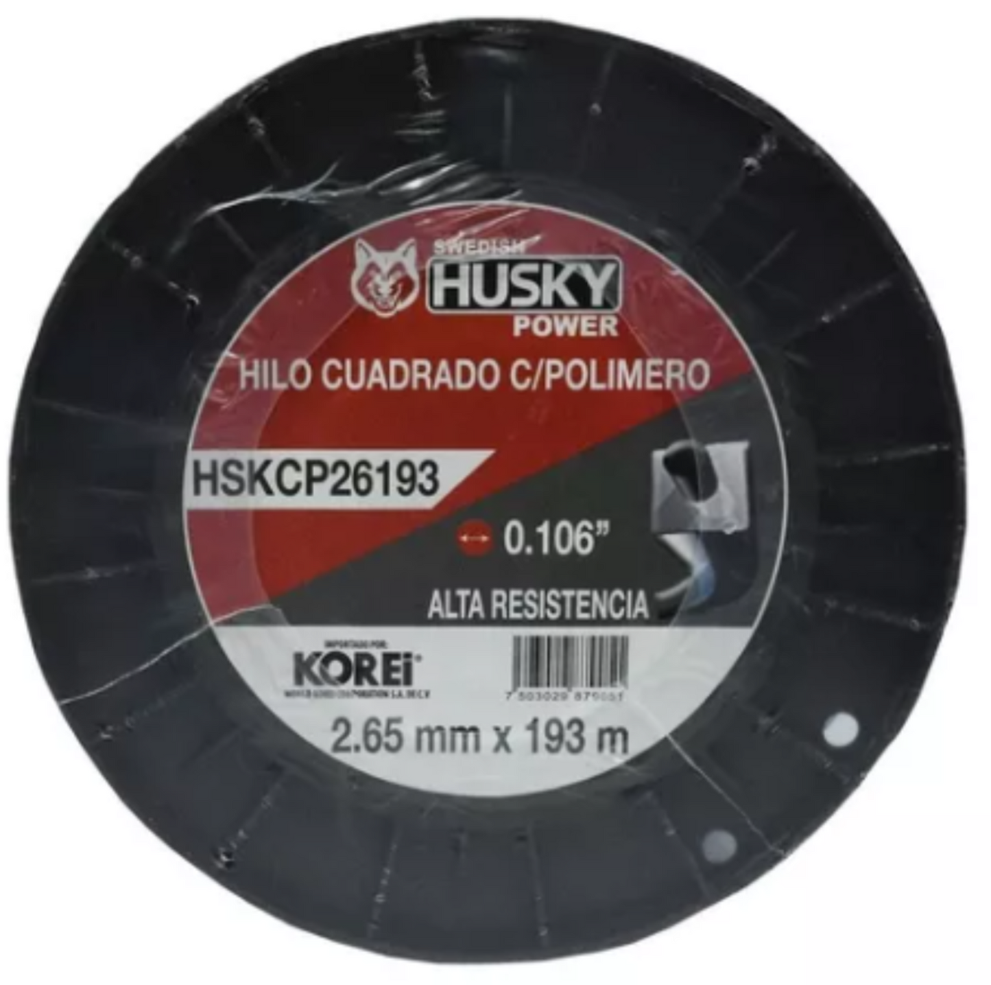 Hilo Nylon Cuadrado Con Polimero Para Desbrozadora Desmalezadora de 2.4 mm (0.095") x 259 m HSKCP24259