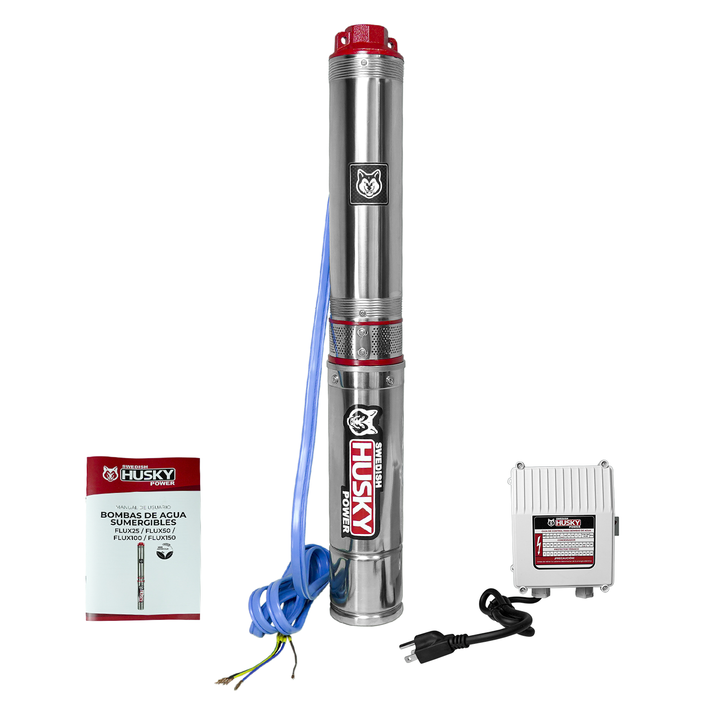 Bomba Sumergible De Agua Limpia Swedish Husky Power 1 Hp 110V Para Riego Agrícola FLUX100