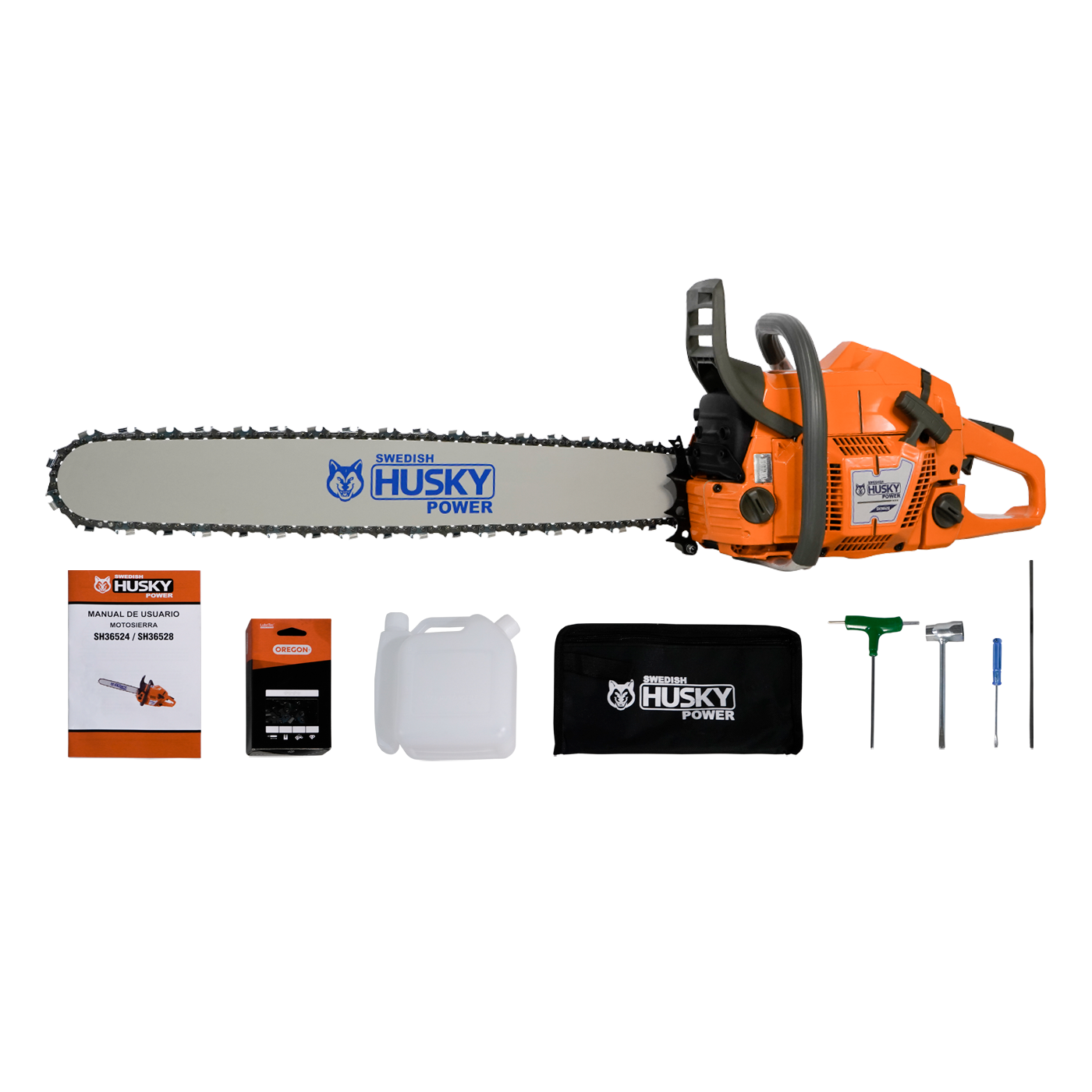 Motosierra De 24" Con Motor A Gasolina De 2 Tiempos 61.5cc 3Hp Husky SH36524