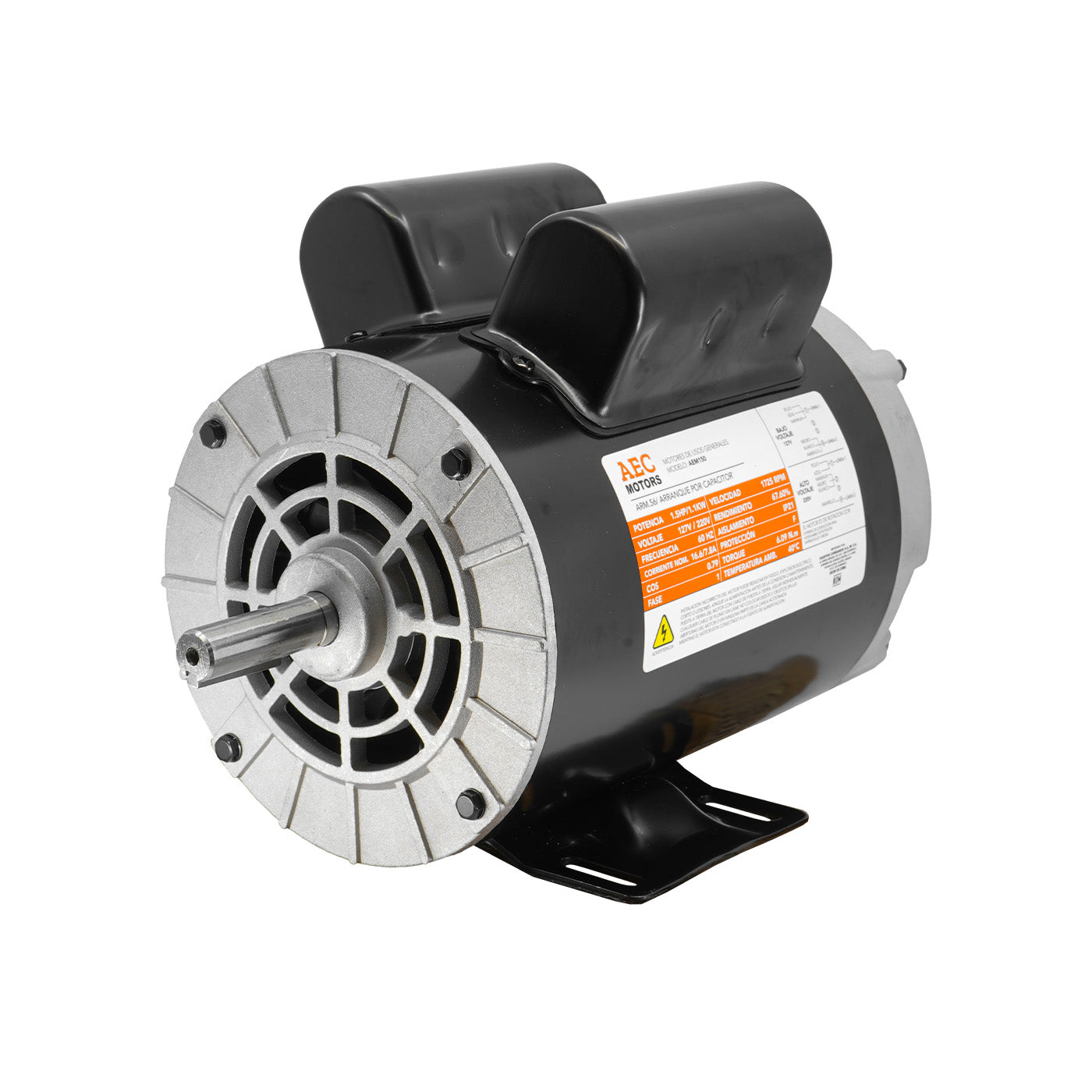 Motor Eléctrico 1.5 Hp Monofasico 110/220v  4 Polos  1725 rpm – AEM150  Aec Motors