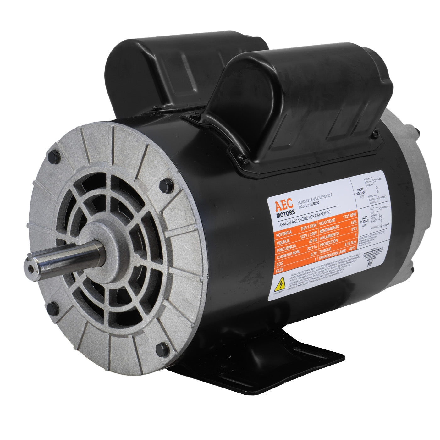 Motor Eléctrico 2 Hp Monofasico 110/220v 4 Polos 1725 rpm – AEM200 Aec Motors