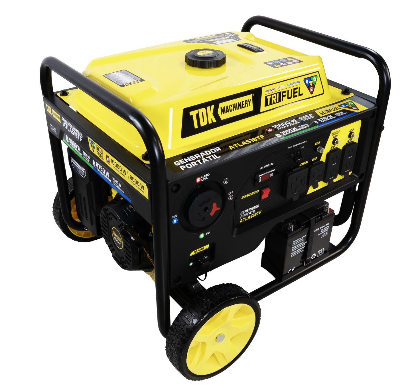 Generador Monofasico TRI FUEL (Gasolina, Gas LP y Gas Natural) 110v/220v 15.3 Hp TDK - ATLAS10TF