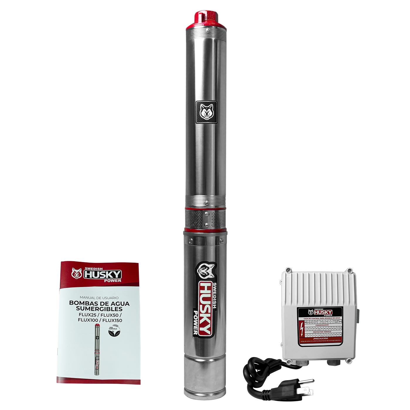 Bomba Sumergible De Agua Limpia Swedish Husky Power 1.5 Hp 110V Para Riego Agrícola FLUX150