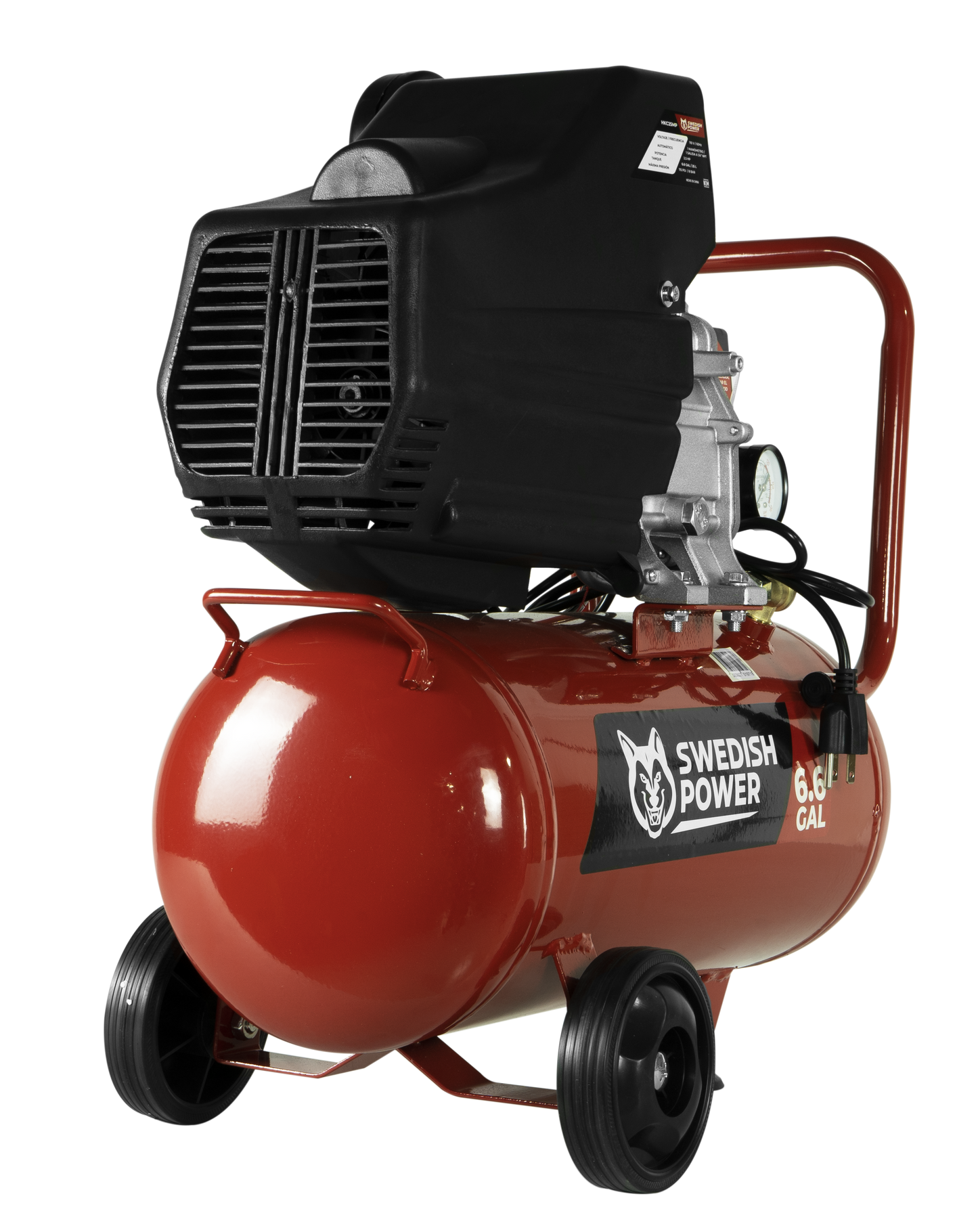 Kit Compresor de Aire Eléctrico De 2.5 Hp 110V Con Tanque De 25 Litros Y 115 Psi Con Pistola De Gravedad y Manguera De 3 Metros Husky HKC25MP