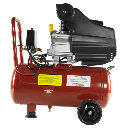 Kit Compresor de Aire Eléctrico De 2.5 Hp 110V Con Tanque De 25 Litros Y 115 Psi Con Pistola De Gravedad y Manguera De 3 Metros Husky HKC25MP