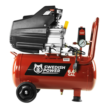 Kit Compresor de Aire Eléctrico De 2.5 Hp 110V Con Tanque De 25 Litros Y 115 Psi Con Pistola De Gravedad y Manguera De 3 Metros Husky HKC25MP