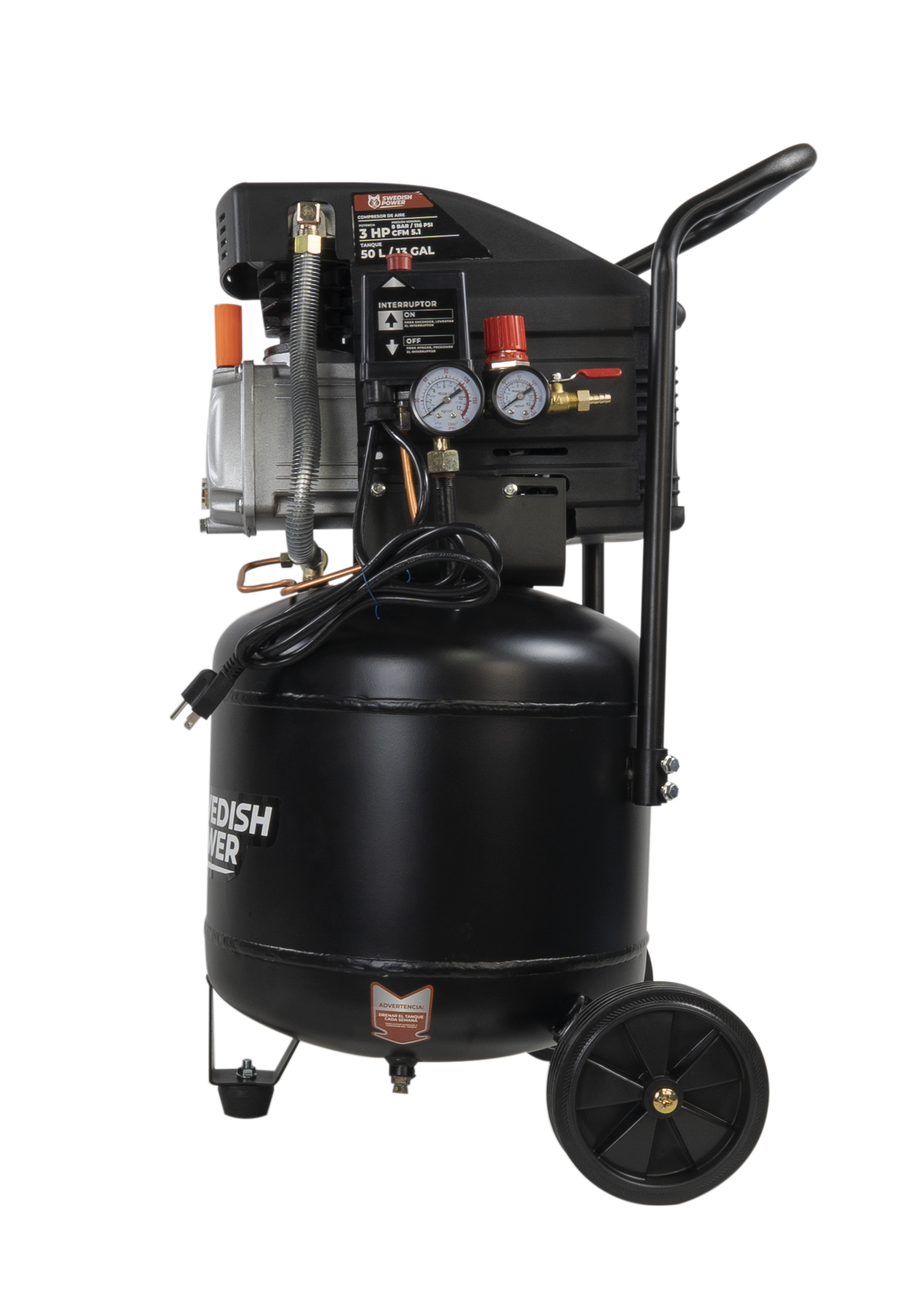 Compresor Vertical De Aire Electrico De 3 Hp 110v/60Hz 116 Psi Swedish Husky Power HKC50V