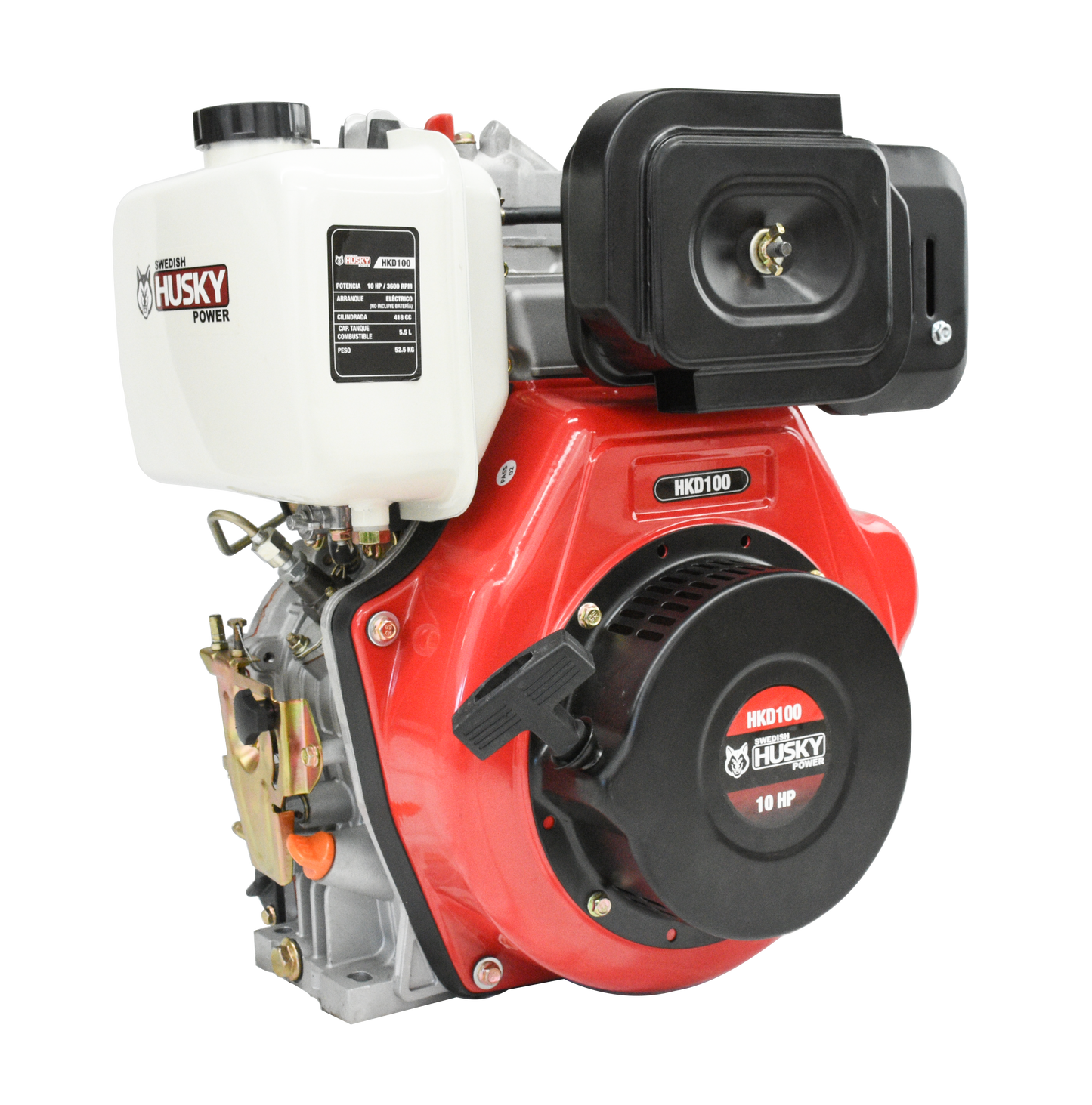 Motor a Diesel 418cc 10 Hp Flecha Cuñero Arranque Electrico Husky HKD100