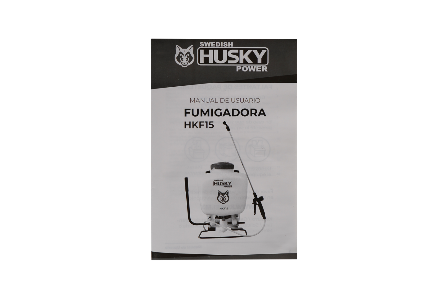Fumigadora Aspersora Manual De Mochila 15L Pistón De Polietileno Husky HKF15