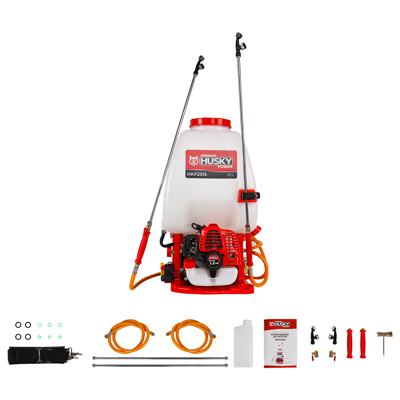 Fumigadora Aspersora 25L De Doble Varilla Motorizada 1Hp De 2 Tiempos 26 CC Husky HKF2515