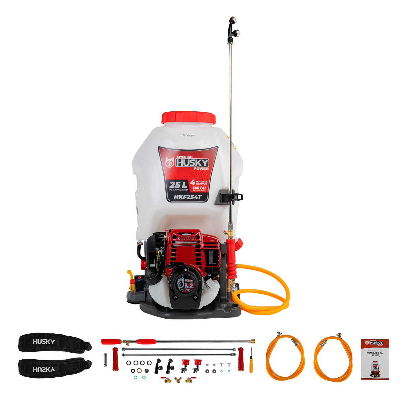 Fumigadora Aspersora 25L De Doble Varilla Motorizada 1.2 Hp De 4 Tiempos 35.8 CC Husky HKF254T