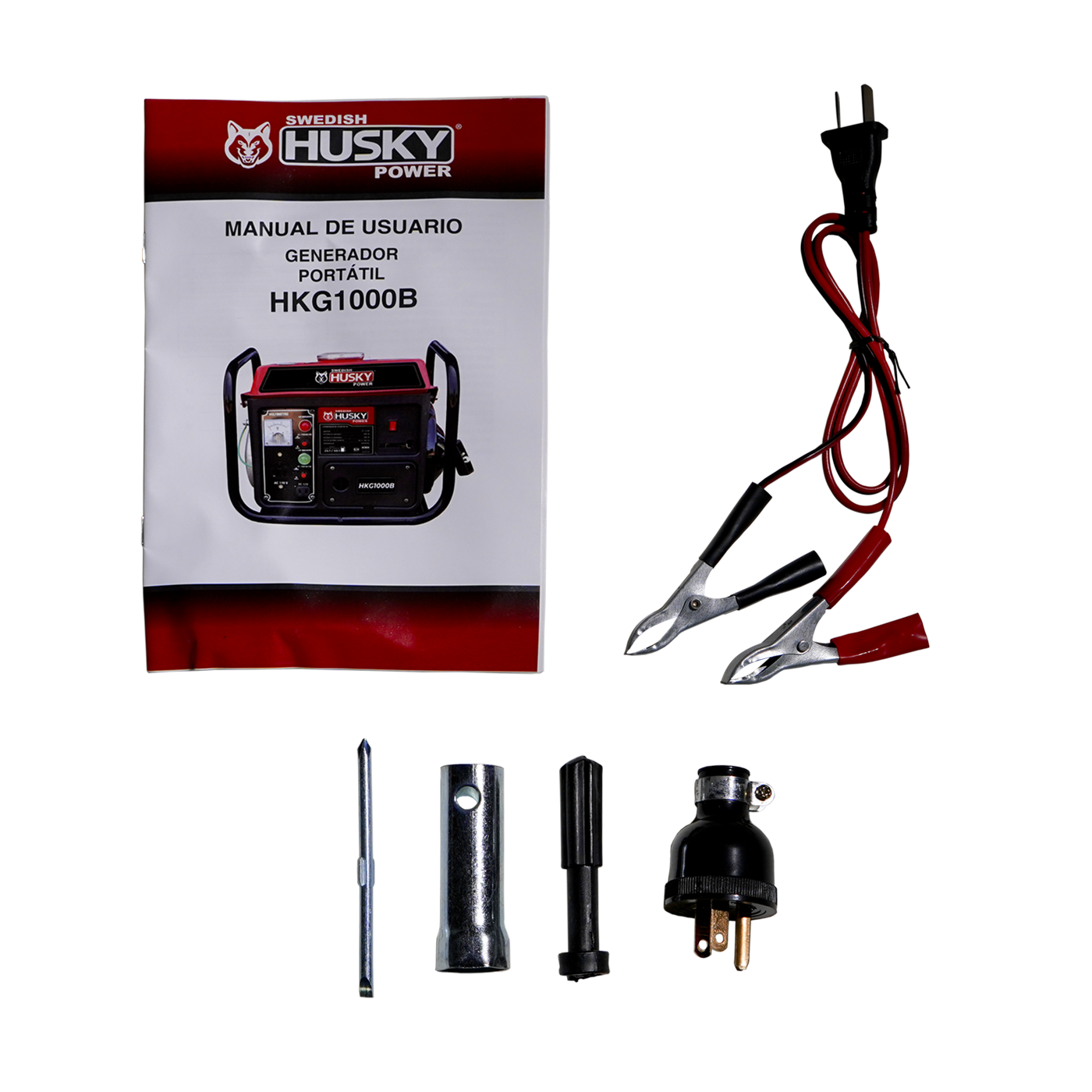 Generador A Gasolina Portátil 60cc 2 Hp 2 Tiempos 750W-900W Husky HKG1000B