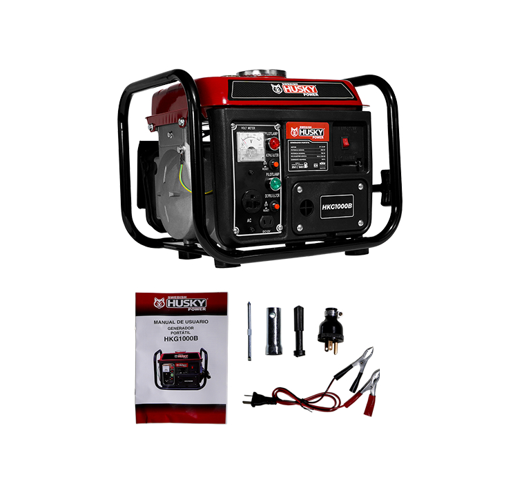 Generador A Gasolina Portátil 60cc 2 Hp 2 Tiempos 750W-900W Husky HKG1000B