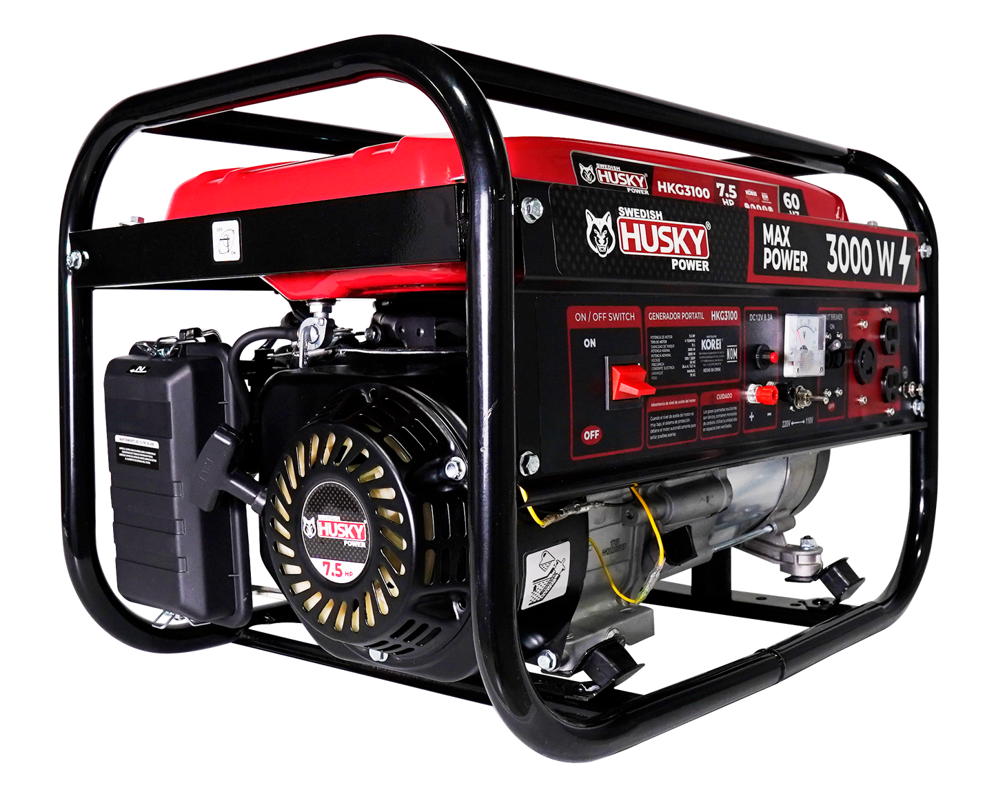 Generador A Gasolina Portátil 230cc 7.5 Hp 4 Tiempos 2800W-3000W Husky HKG3100