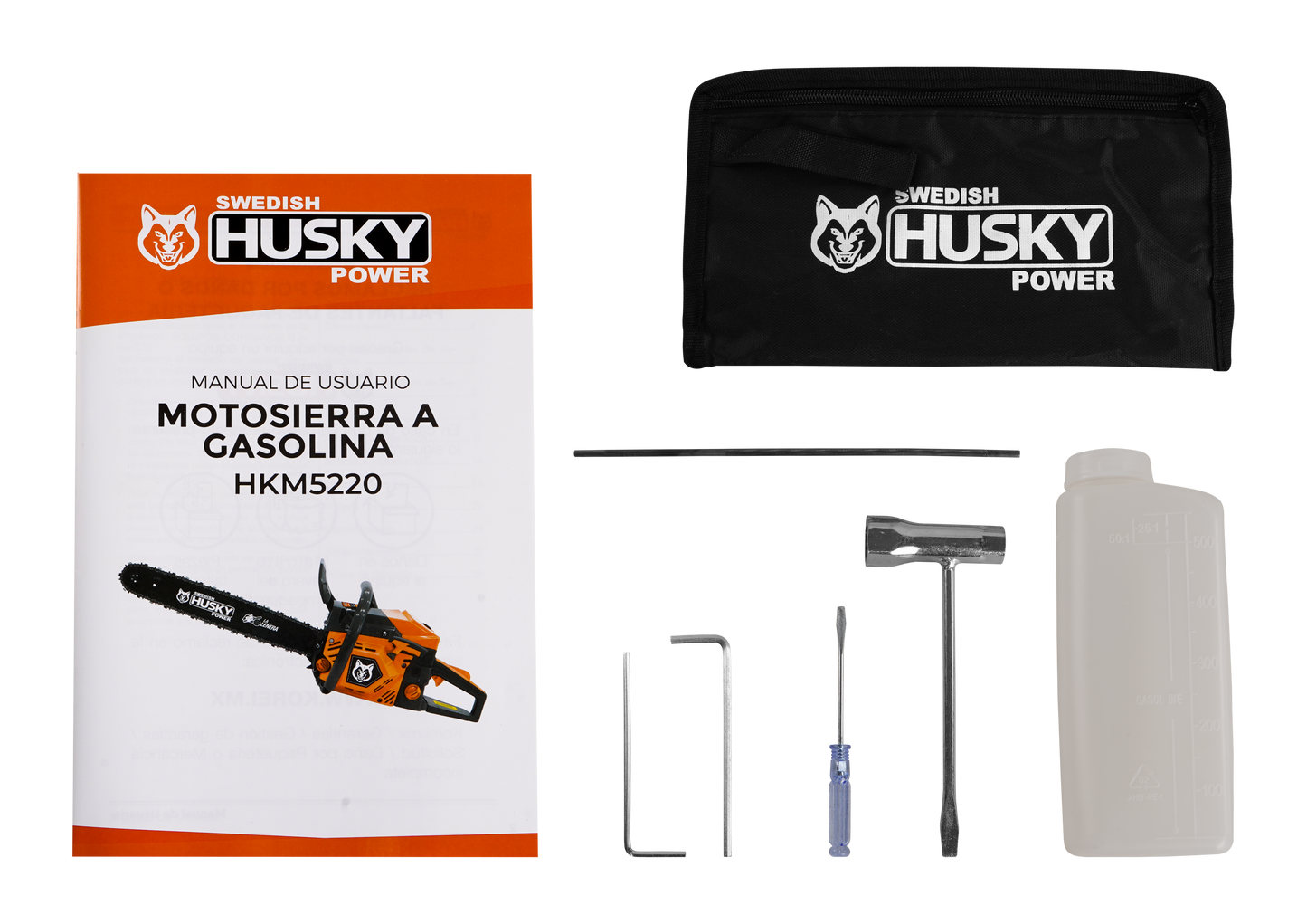 Motosierra De 20" Con Motor A Gasolina De 2 Tiempos 52cc 2.5Hp Husky HKM5220