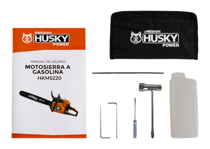 Motosierra De 20" Con Motor A Gasolina De 2 Tiempos 52cc 2.5Hp Husky HKM5220