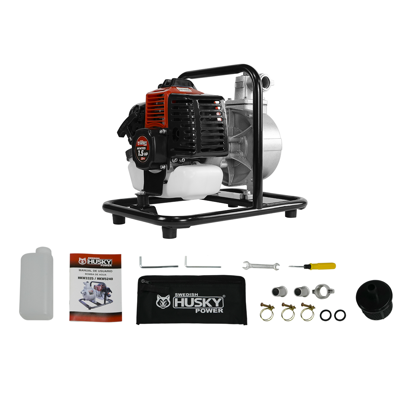 Motobomba A Gasolina 33cc 1.5 Hp Portátil Aucotcebante 2 Tiempos 1"x1" Husky HKW3325