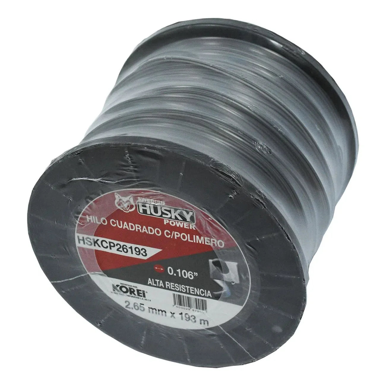 Hilo Nylon Cuadrado Con Polimero  Para Desbrozadora Desmalezadora de 2.6 mm  193 m HSKCP26193