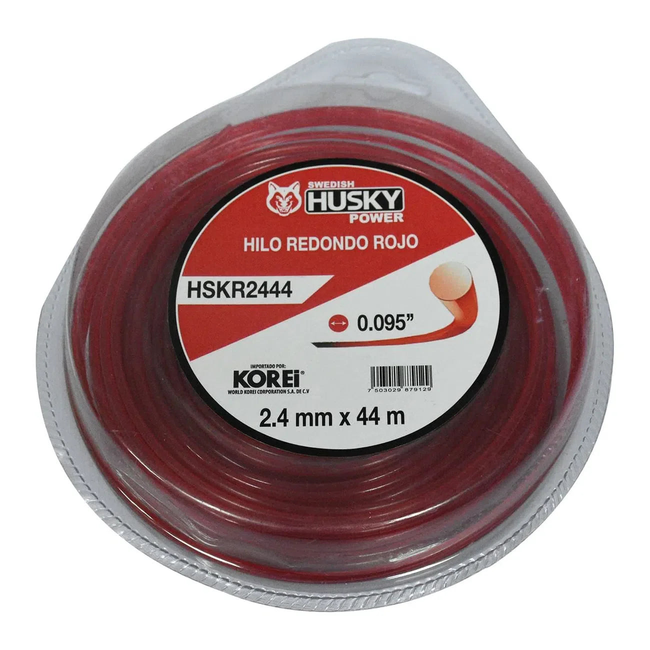 Hilo Redondo Para Desbrozadora Desmalezadora Alta Resistencia de 2.4 mm (0.095") x 44m HSKR2444