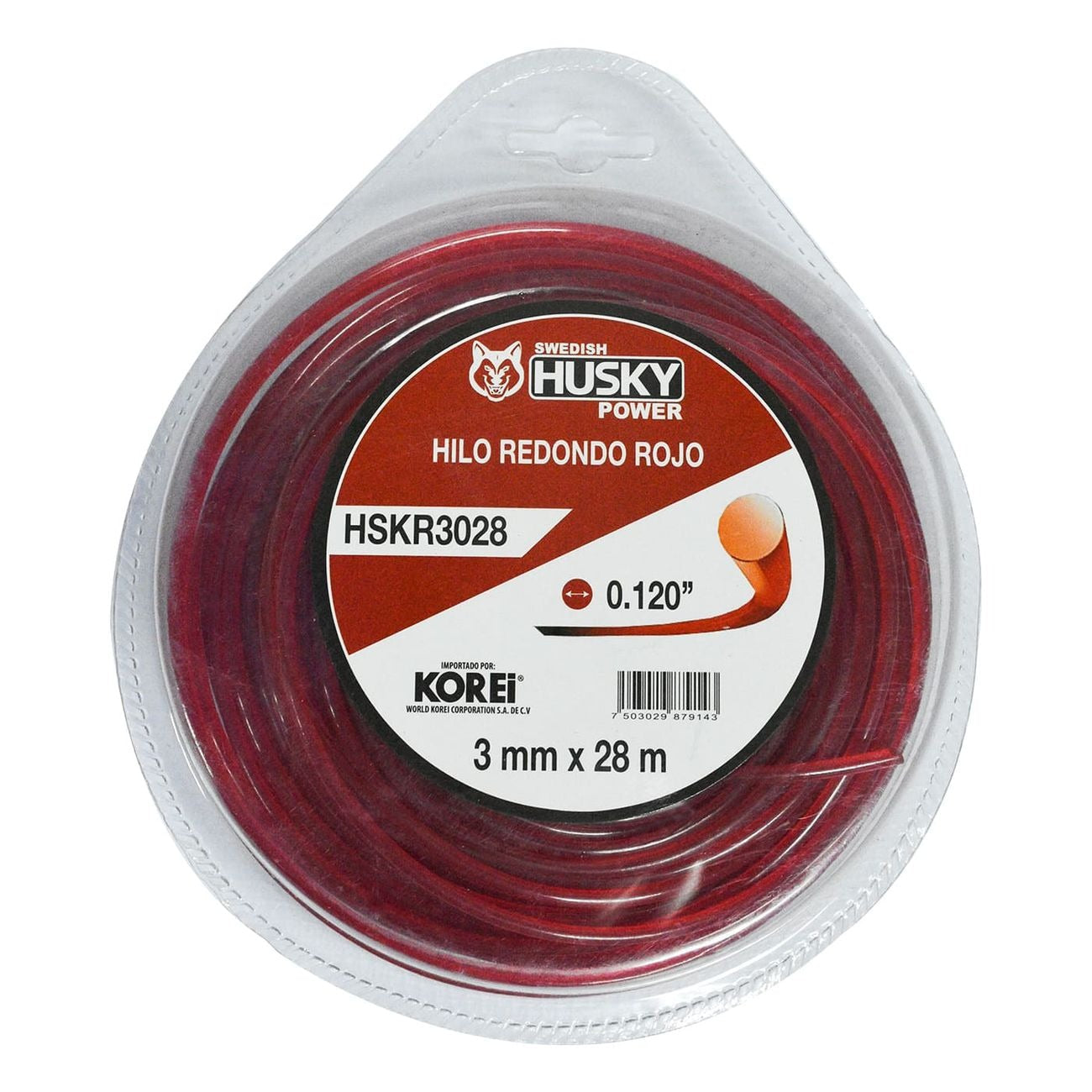 Hilo Dual Redondo Para Desbrozadora Desmalezadora Alta Resistencia de 3 mm (0.095") x 28m HSKR3028