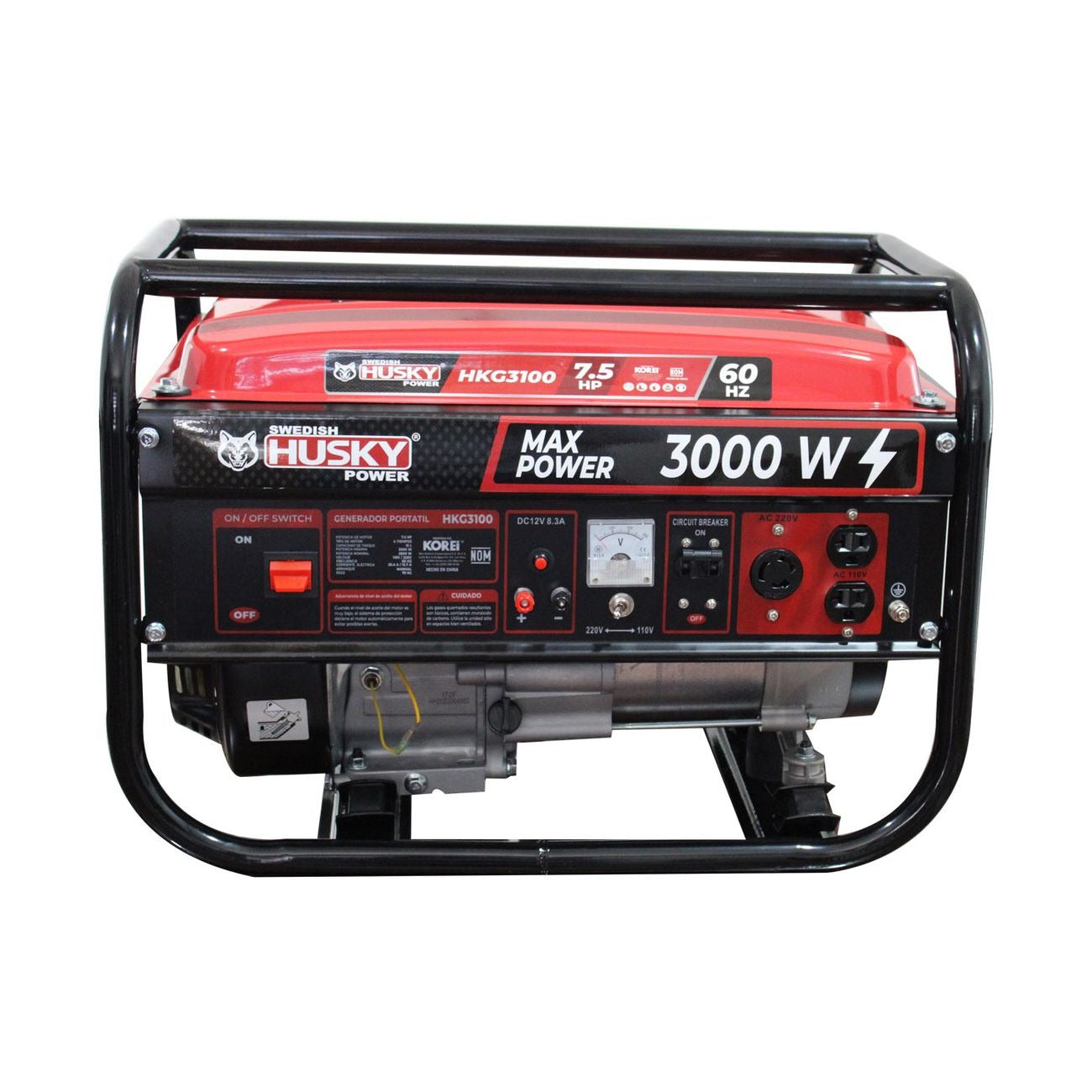 Generador A Gasolina Portátil 230cc 7.5 Hp 4 Tiempos 2800W-3000W Husky HKG3100