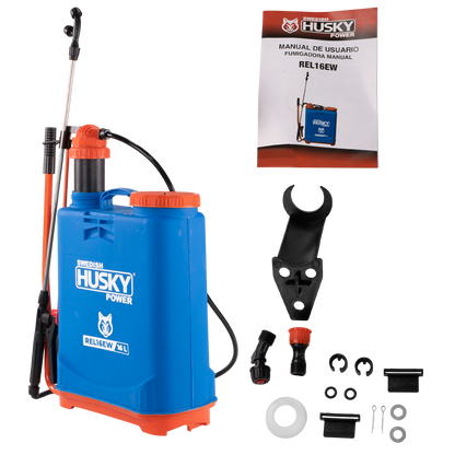 Fumigadora Aspersora Manual De Mochila 16L Pistón De Polietileno Husky REL16EW