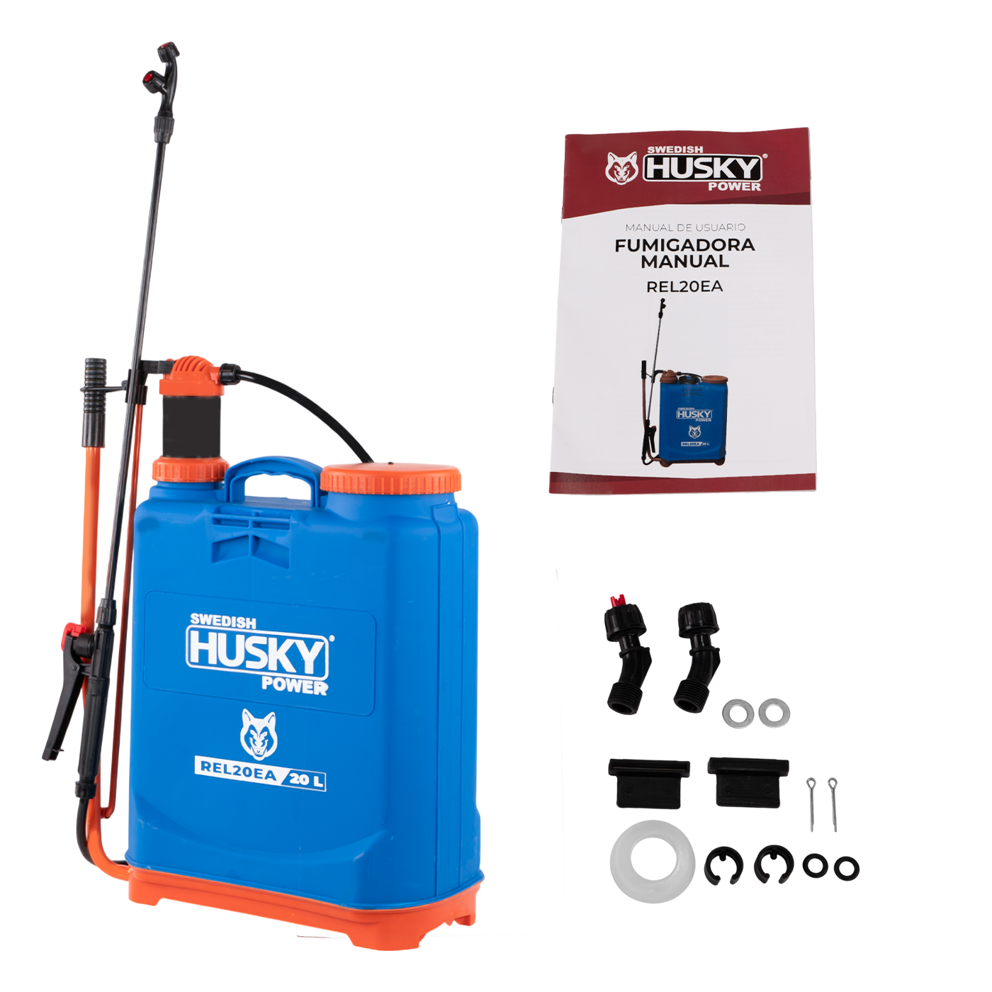 Fumigadora Aspersora Manual De Mochila 20L Pistón De Polietileno Husky REL20EA