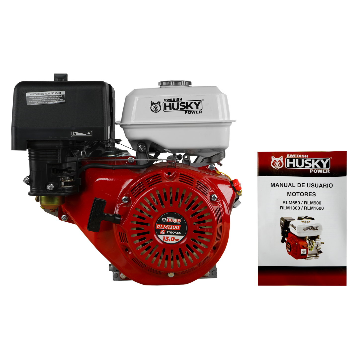 Motor A Gasolina 389cc 13 Hp Flecha Cuñero Arranque Manual Husky RLM1300M