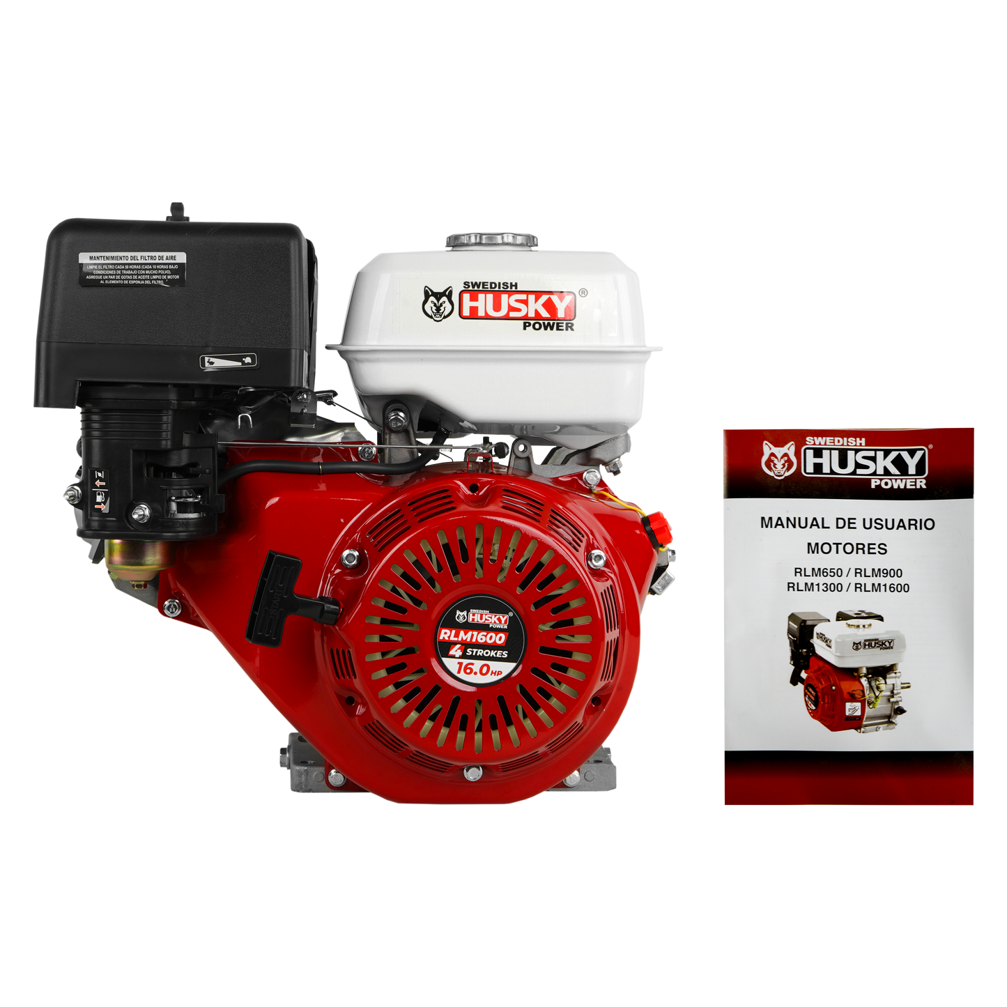 Motor A Gasolina 407cc 16 Hp Flecha Cuñero Arranque Manual Husky RLM1600