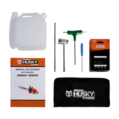 Motosierra De 28" Con Motor A Gasolina De 2 Tiempos 61.5cc 3Hp Husky SH36528