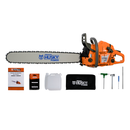 Motosierra De 28" Con Motor A Gasolina De 2 Tiempos 61.5cc 3Hp Husky SH36528