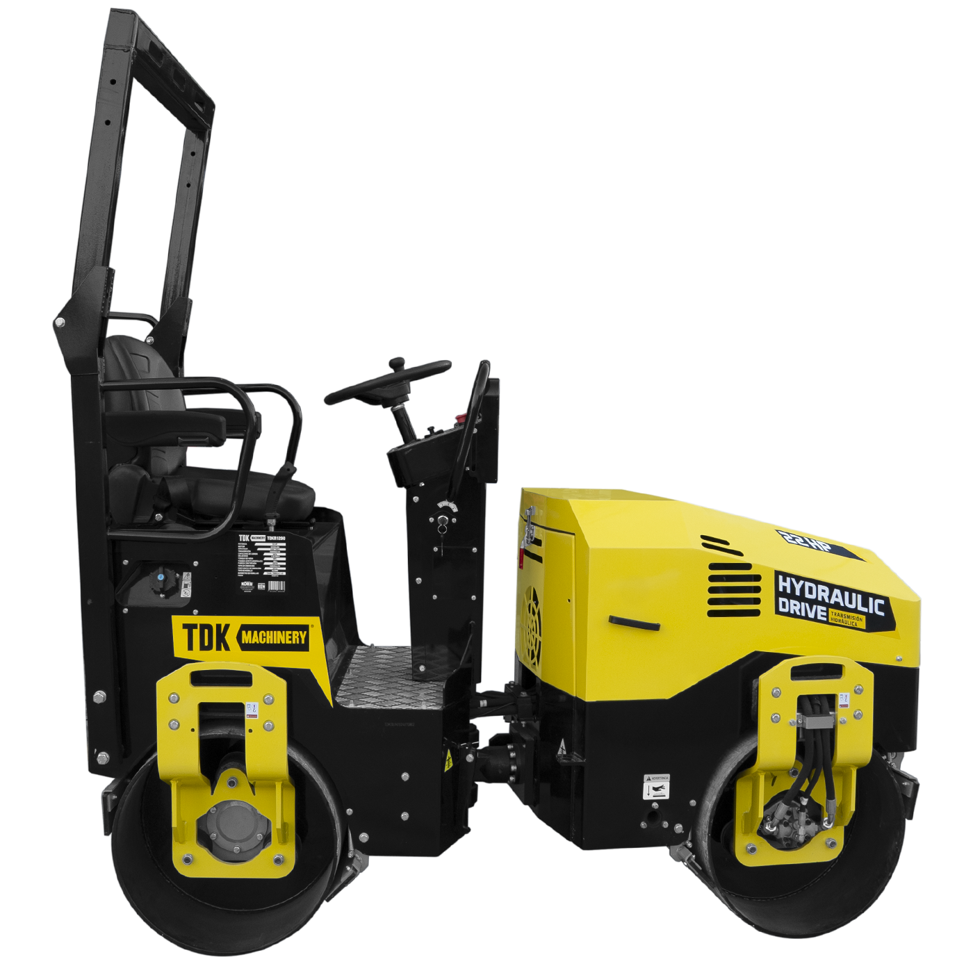 Rodillo Vibratorio Motor A Gasolina 22 Hp Hombre A Bordo Direcion Hidraulica TDK- TDKR1200