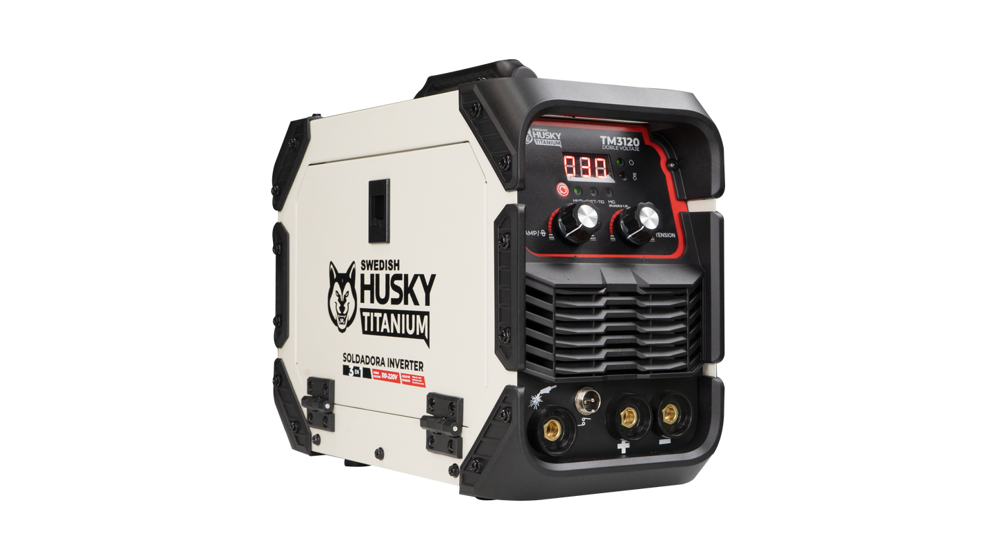 Soldadora Inverter Profesional 3 En 1 TIG/MIG/MMA Doble Voltaje  120A 110v/220v SWEDISH HUSKY TITANIUM  TM3120