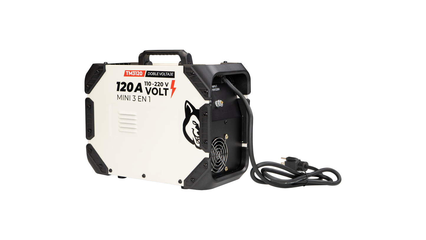 Soldadora Inverter Profesional 3 En 1 TIG/MIG/MMA Doble Voltaje  120A 110v/220v SWEDISH HUSKY TITANIUM  TM3120