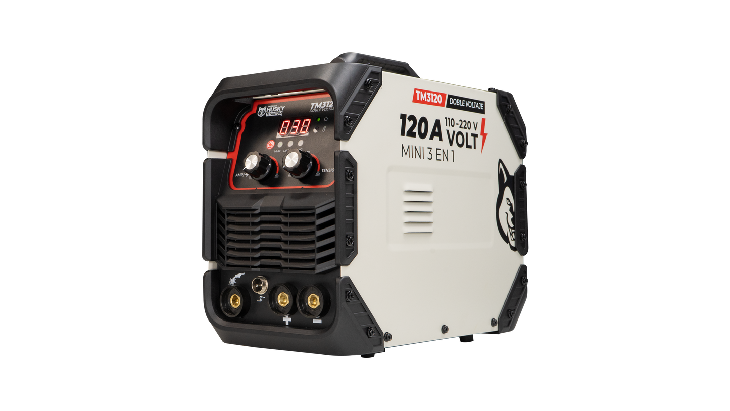 Soldadora Inverter Profesional 3 En 1 TIG/MIG/MMA Doble Voltaje  120A 110v/220v SWEDISH HUSKY TITANIUM  TM3120
