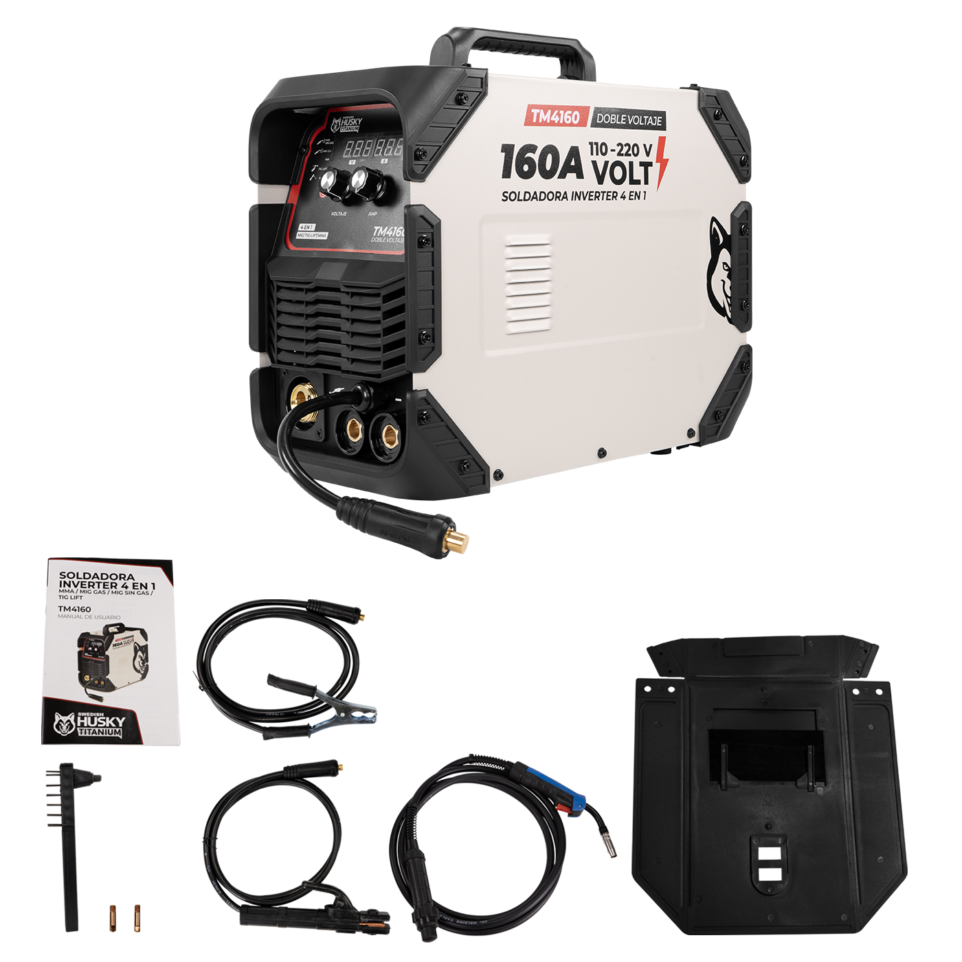Soldadora Inverter Profesional 4 En 1 TIG/MMA/TIG LIFT Doble Voltaje  120A/160A  110v/220v SWEDISH HUSKY TITANIUM TM4160