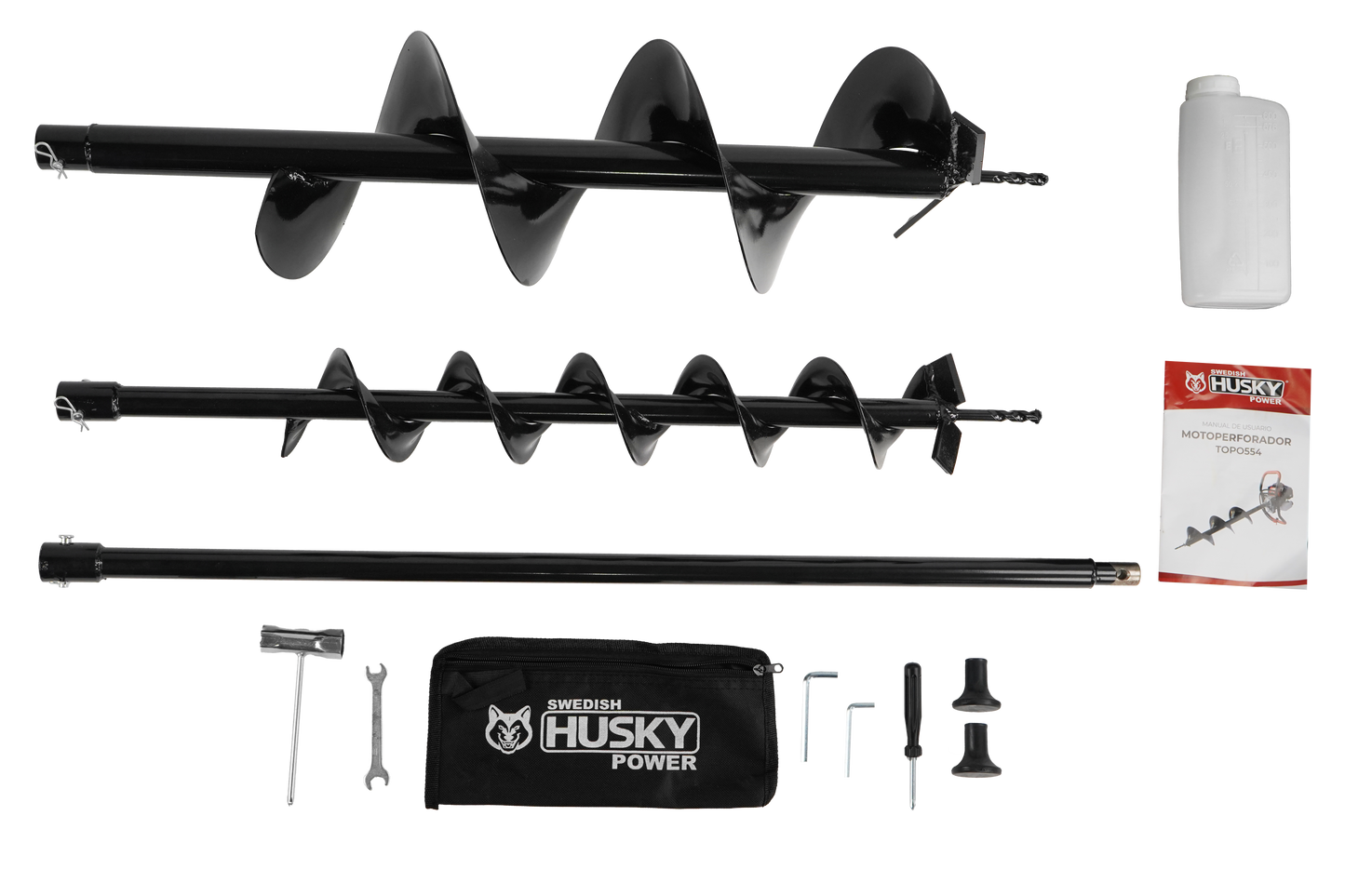 Motoperforadora Ahoyadora Con Motor A Gasolina 2 Tiempos De 52cc 2.5Hp 3 Barrenos Husky TOPO554