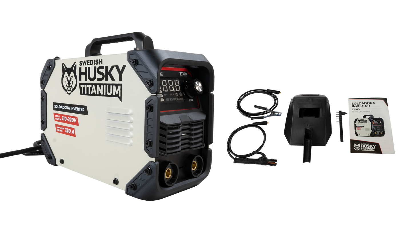 Soldadora Inverter Profesional 100A/120A 110V/220V SWEDISH HUSKY TITANIUM TT140