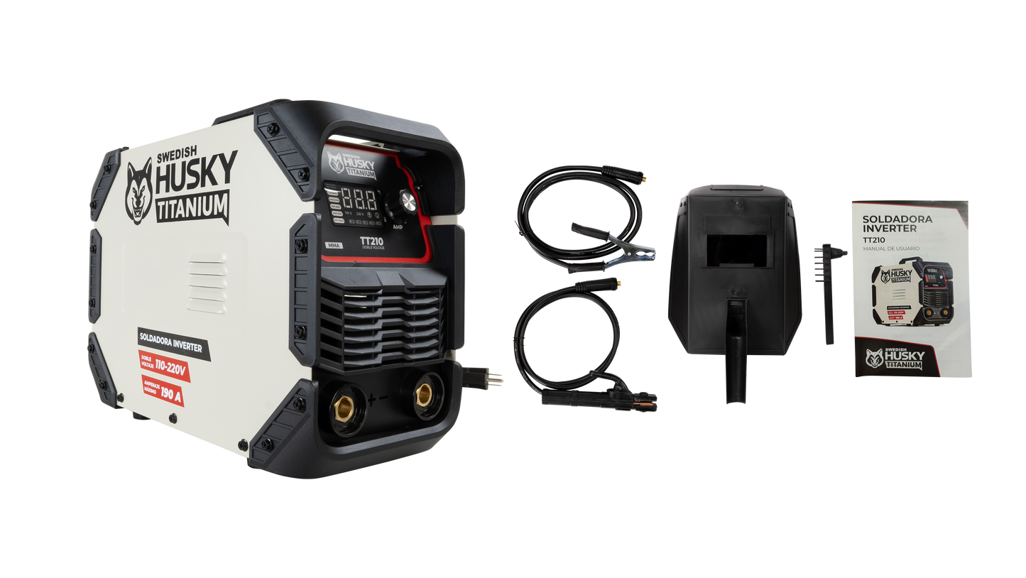 Soldadora Inverter Profesional 140A/190A  A 110v/220v SWEDISH HUSKY TITANIUM TT210