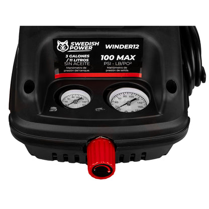 Mini Compresor De Aire Eléctrico Swedish Power 1/2 Hp 11 Litros C/Manguera y Soplador – Winder12