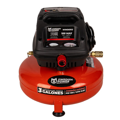 Mini Compresor De Aire Eléctrico Swedish Power 1/2 Hp 11 Litros C/Manguera y Soplador – Winder12