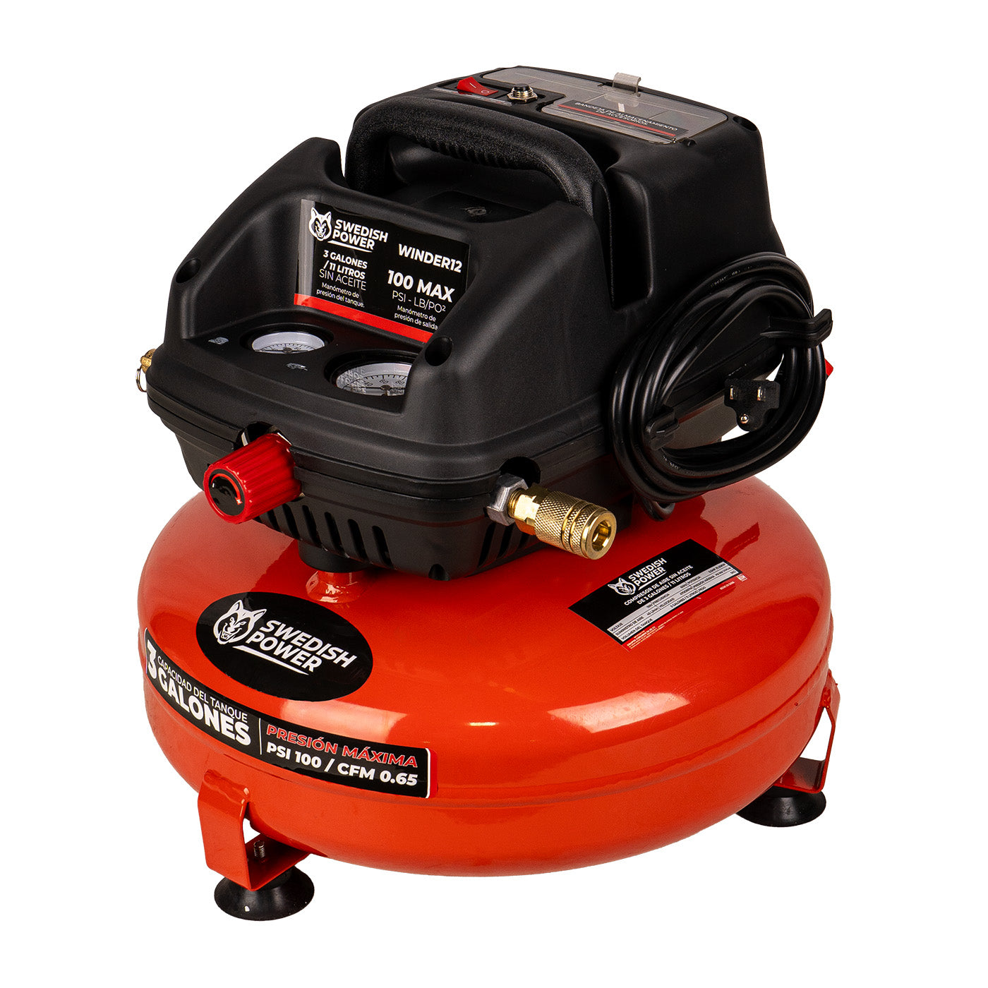 Mini Compresor De Aire Eléctrico Swedish Power 1/2 Hp 11 Litros C/Manguera y Soplador – Winder12