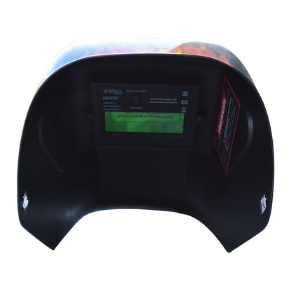 Careta Para Soldar Electrónica De Sombra Variable Llamas Husky HKC35