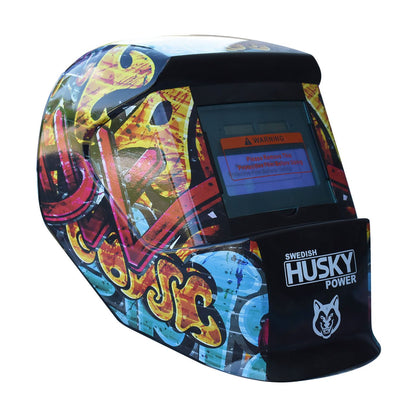 Careta Para Soldar Electrónica De Sombra Variable Grafiti Husky HKC45