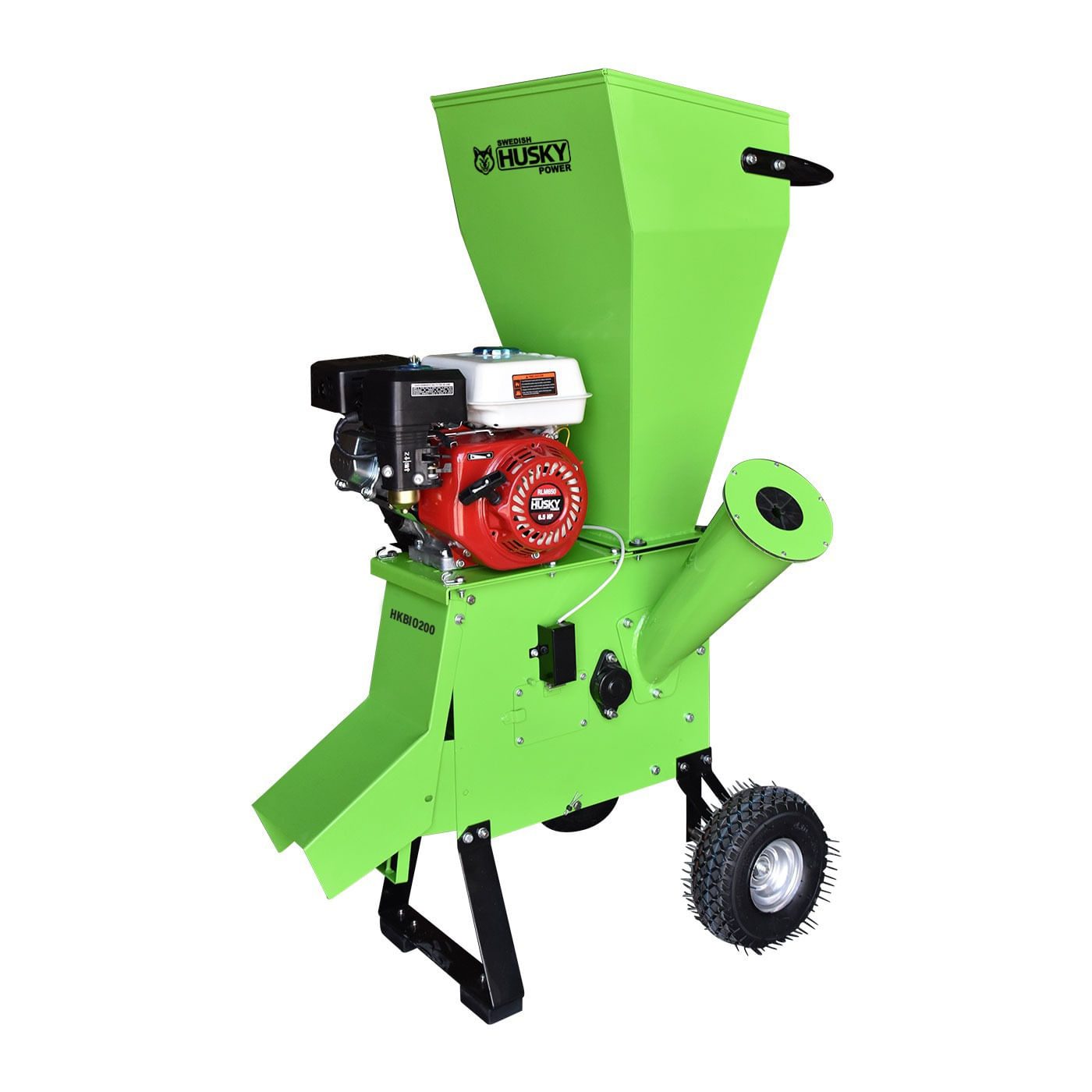 Biotrituradora Chipeadora de Ramas y Troncos Husky Diámetro Máximo de Corte de 4" o 10 Cm con Motor a Gasolina 6.5 HP Husky HKBIO200-HK65