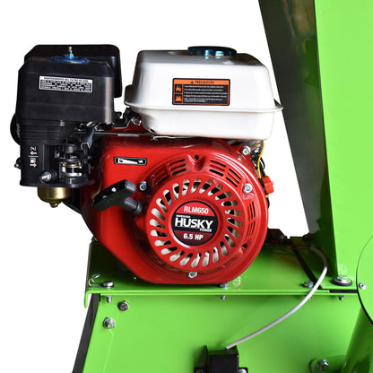 Biotrituradora Chipeadora de Ramas y Troncos Husky Diámetro Máximo de Corte de 4" o 10 Cm con Motor a Gasolina 6.5 HP Husky HKBIO200-HK65