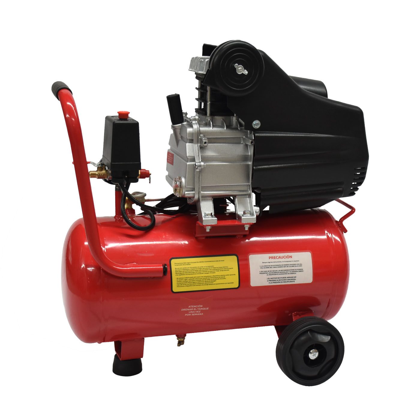 Kit Compresor De Aire Electronico De 2.5 Hp 110V Con Tanque De 25 Litros Y 115 Psi Con Pistola De Gravedad Y Manguera STALLION STWR25