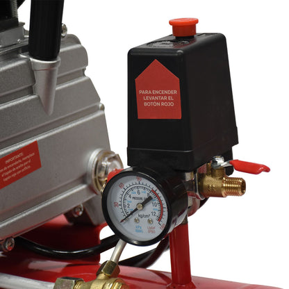 Kit Compresor De Aire Electronico De 2.5 Hp 110V Con Tanque De 25 Litros Y 115 Psi Con Pistola De Gravedad Y Manguera STALLION STWR25