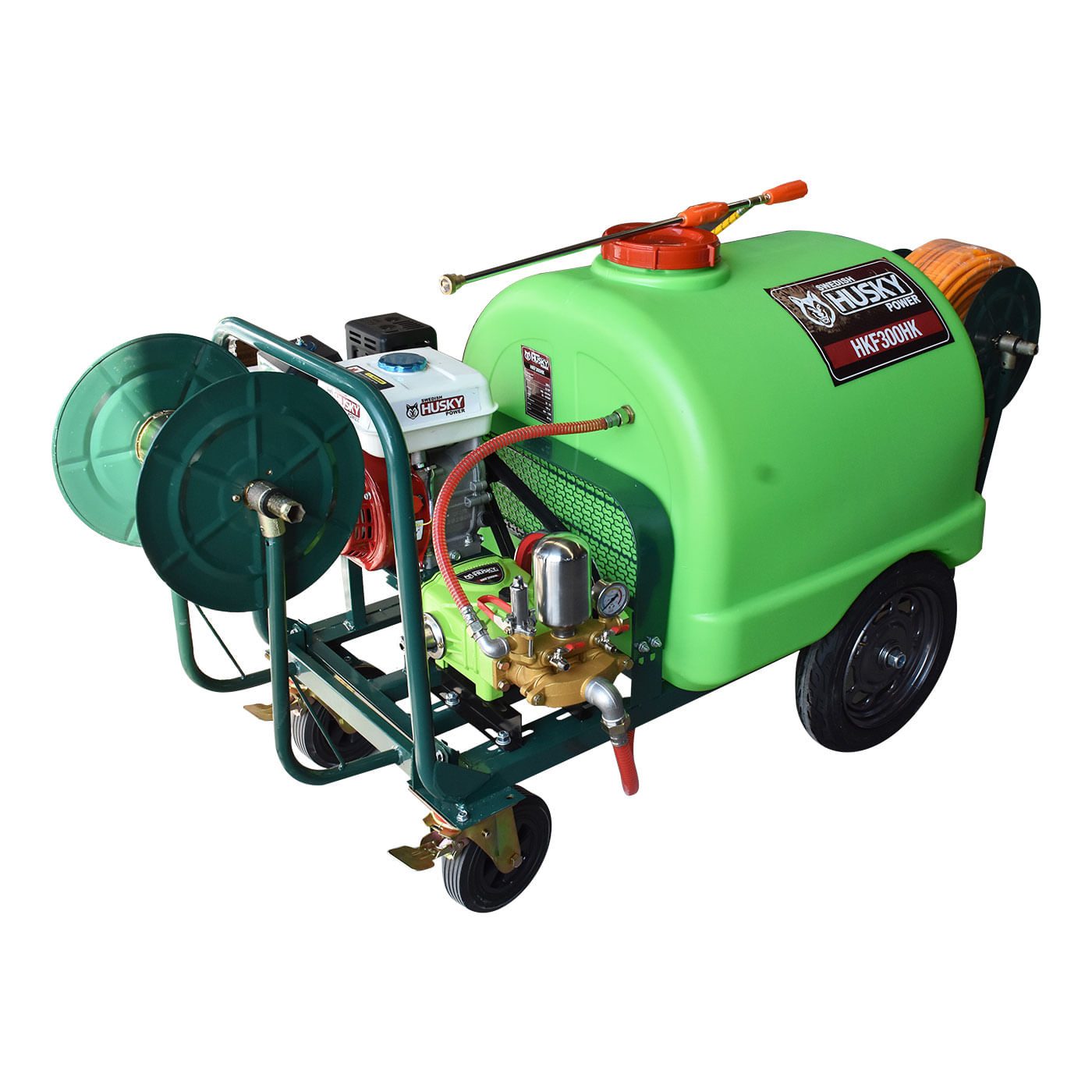 Fumigadora Parihuela De Pistones Con Motor Husky 6.5 Hp Tanque De 300L Y Manguera De 100m Husky HKF300HK