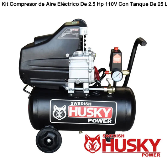 Kit Compresor de Aire Eléctrico De 2.5 Hp 110V Con Tanque De